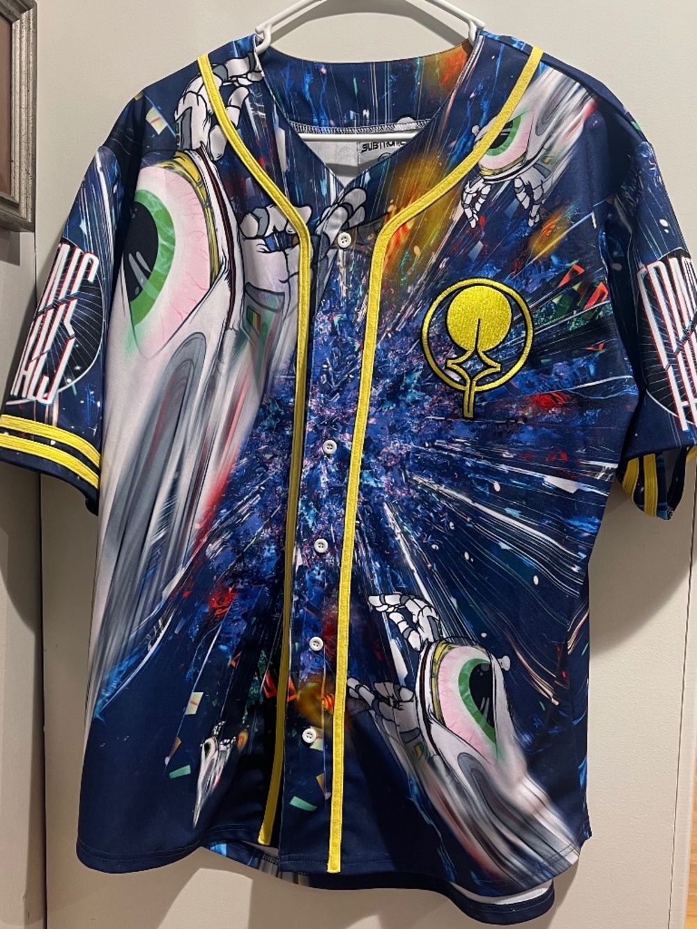 Subtronics Fractals Baseball Jersey 999 EDM Cyclops Army Dubstep Mens Size M